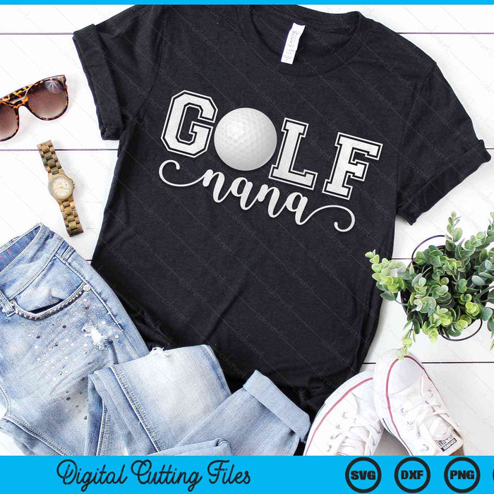 Golf Nana Golf Sport Minnaar Verjaardag SVG PNG Digitale Snijbestanden