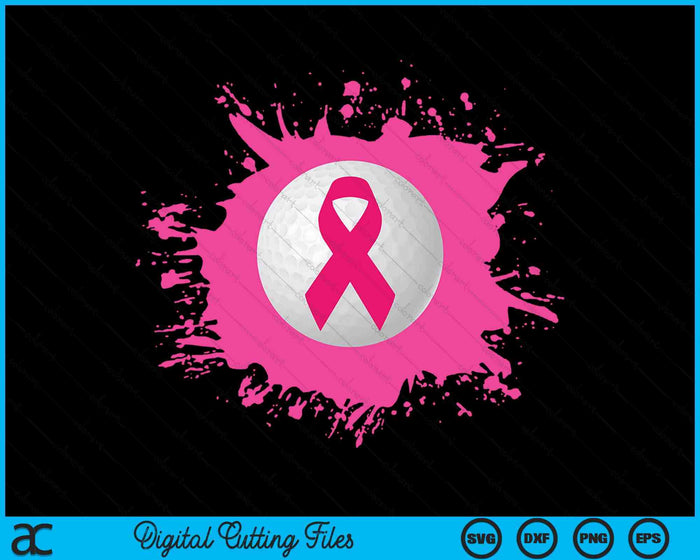 Golf Pink Ribbon Breast Cancer Awareness SVG PNG Digital Cutting Files