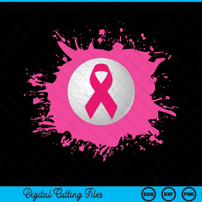 Golf pink ribbon breast cancer awareness SVG PNG cut file for Cricut