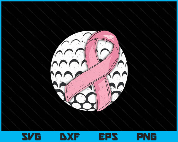 Golf Pink Ribbon Breast Cancer Awareness Sport Lover SVG PNG Digital Cutting Files