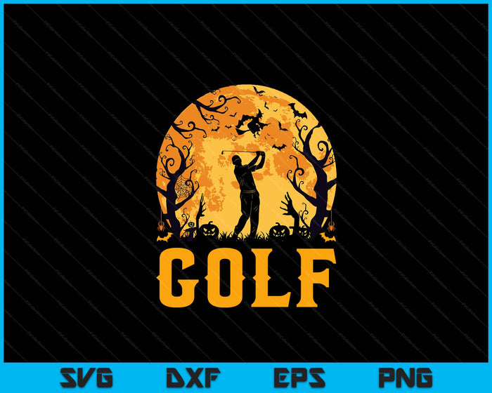 Golf Player Halloween Spooky Golf Lover Halloween SVG PNG Digital Cutting File