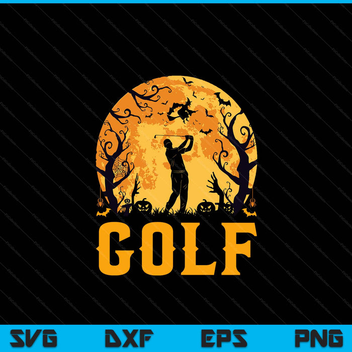 Golf player Halloween spooky golf lover SVG PNG cut file for Cricut