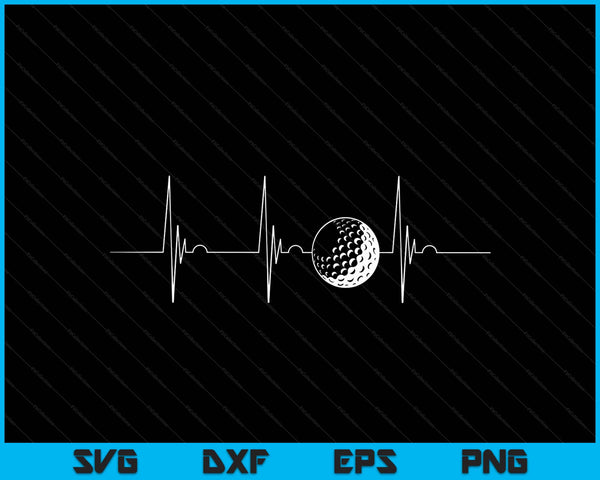 Golf Player Heartbeat EKG Pulse Whiffle Ball Game SVG PNG Cutting Printable Files