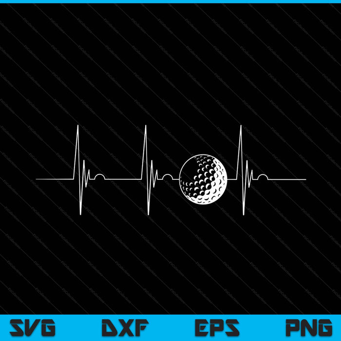 Golf player heartbeat EKG pulse whiffle ball game SVG cut file