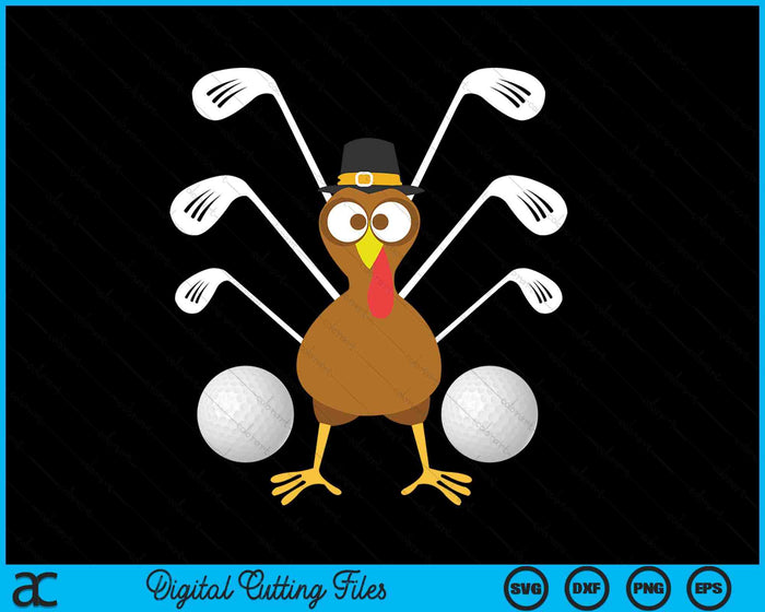 Golf Turkey Thanksgiving SVG PNG Digital Cutting Files