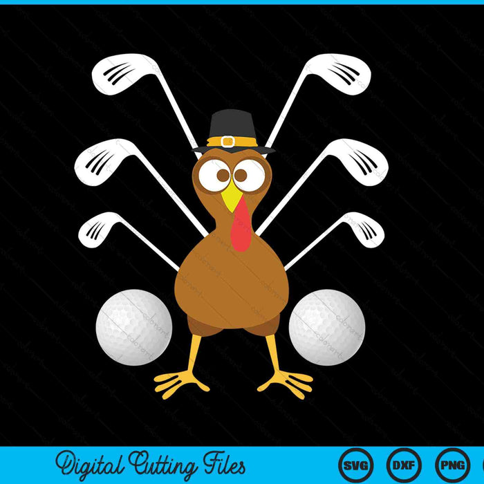 Golf turkey Thanksgiving SVG PNG cut file for Cricut