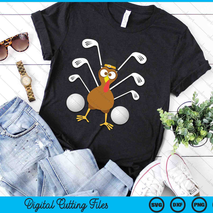 Golf Turkey Thanksgiving SVG PNG Digital Cutting Files