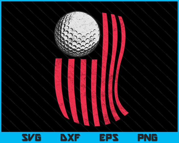 Golf Ball USA American Flag Vintage 4th Of July SVG PNG Digital Cutting Files