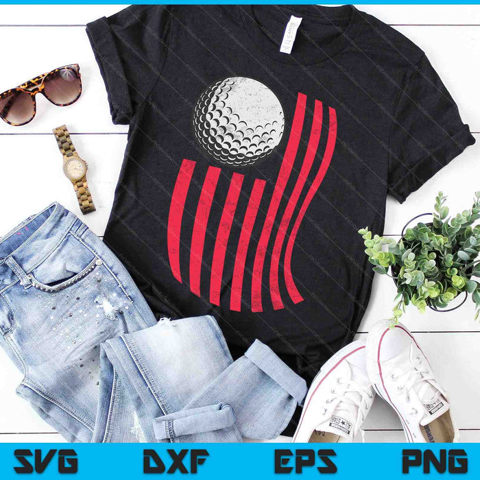 Golfbal USA Amerikaanse vlag Vintage 4 juli SVG PNG digitale snijbestanden