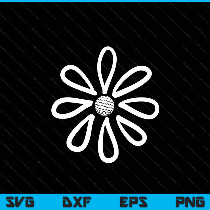 Golf flower daisy golf center SVG PNG cut file for Cricut
