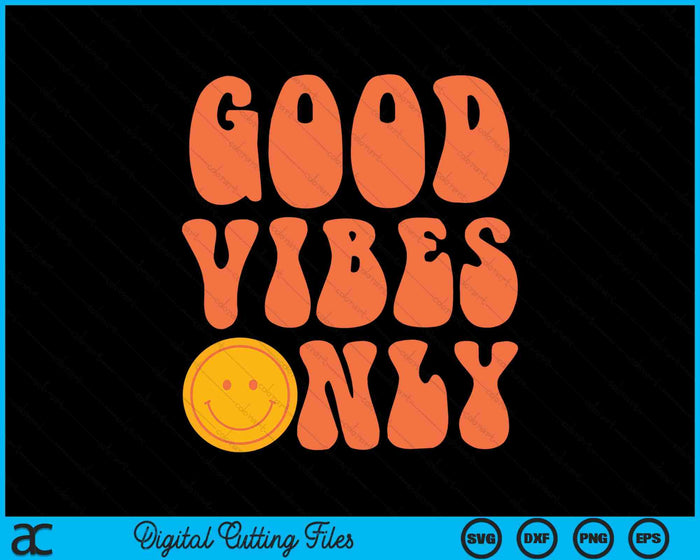 Good Vibes Only Peace Sign 60s 70s Tie Dye Hippie Disfraz de Halloween SVG PNG Archivos de corte digitales