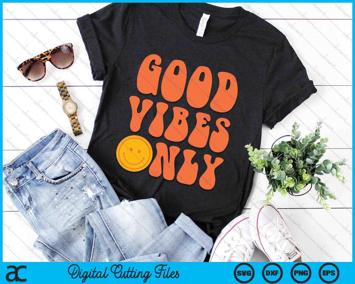 Good Vibes alleen vredesteken jaren '60 jaren '70 Tie Dye Hippie Halloween kostuum SVG PNG digitale snijbestanden