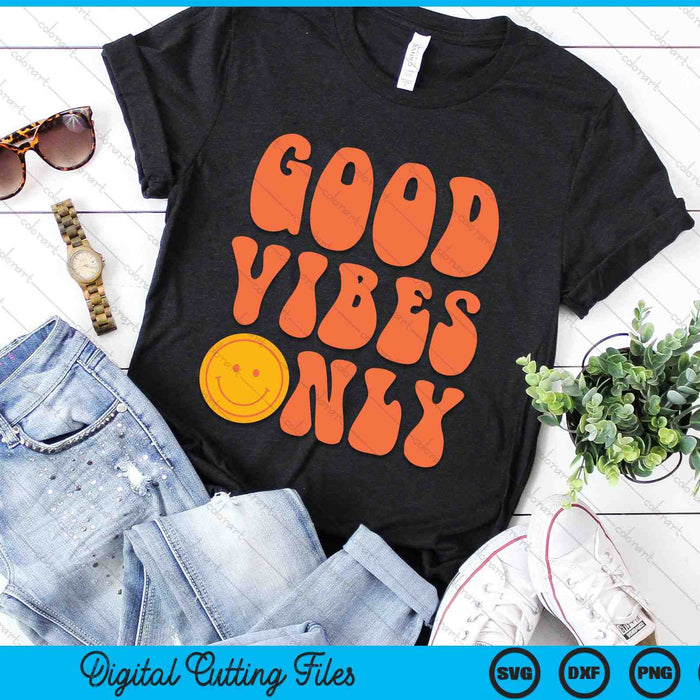 Good Vibes Only Peace Sign 60s 70s Tie Dye Hippie Disfraz de Halloween SVG PNG Archivos de corte digitales