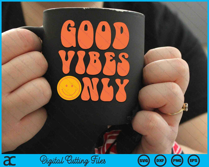 Good Vibes Only Peace Sign 60s 70s Tie Dye Hippie Disfraz de Halloween SVG PNG Archivos de corte digitales