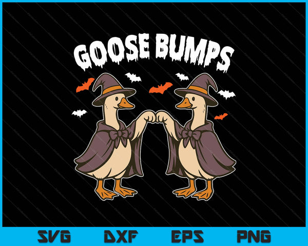 Goose Bumps Duck Pumking Halloween Funny Vintage SVG PNG Digital Printable Files