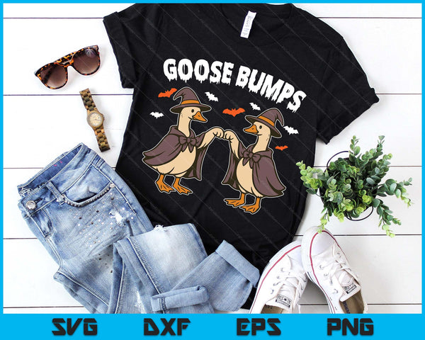 Goose Bumps Duck Pumking Halloween Funny Vintage SVG PNG Digital Printable Files
