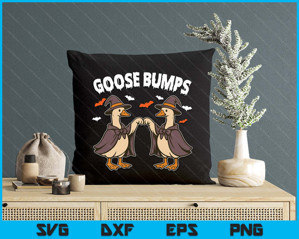Goose Bumps Duck Pumking Halloween Funny Vintage SVG PNG Digital Printable Files
