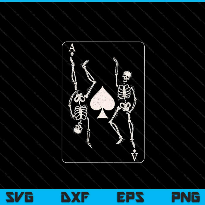 Goth punk ace of spades card shark gambler skeleton SVG cut file
