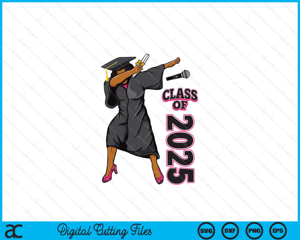 Graduation Gift Her Seniors Class of 2025 Black Girl SVG PNG Digital Printable Files