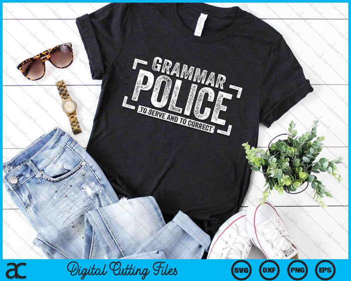 Grammatica politie grappige grammatica wetshandhaving SVG PNG digitale snijbestanden