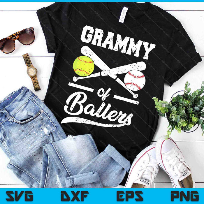 Grammy Of Ballers Grammy Of Baseball And Softball Player For Grammy SVG PNG Digital Printable Files