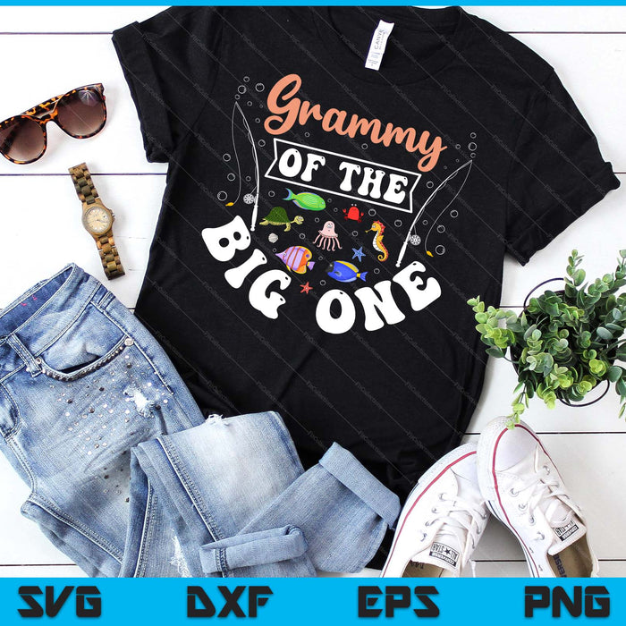 Grammy Of The Big One Fishing Birthday Party Celebration SVG PNG Digital Printable Files