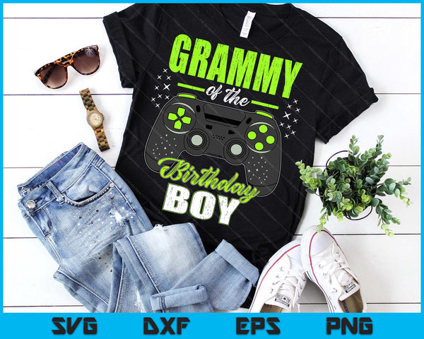 Grammy Of The Birthday Boy Matching Video Gamer Birthday SVG PNG Digital Printable Files