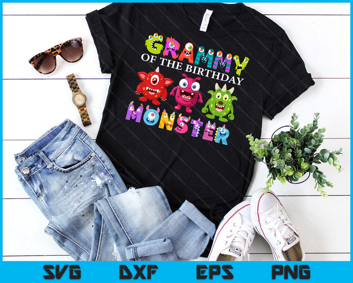 Grammy Of The Little Monster Birthday Party Family Monster SVG PNG Digital Cutting Files