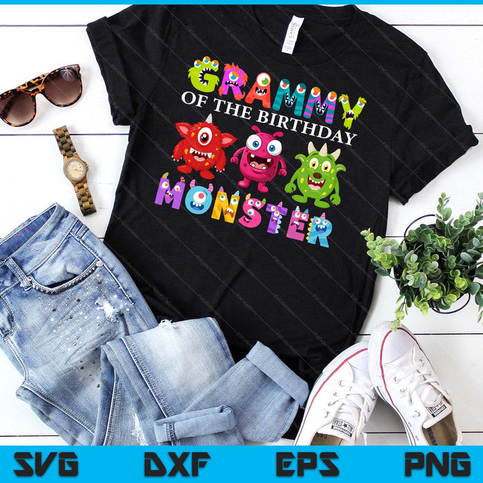 Grammy Of The Little Monster Birthday Party Family Monster SVG PNG Digital Cutting Files