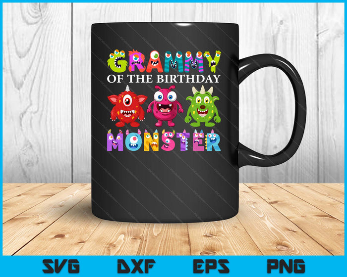 Grammy Of The Little Monster Birthday Party Family Monster SVG PNG Digital Cutting Files