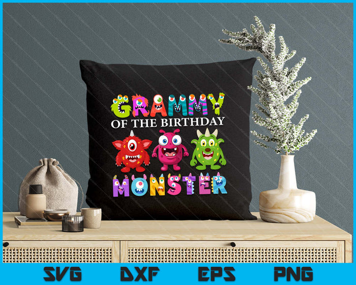 Grammy Of The Little Monster Birthday Party Family Monster SVG PNG Digital Cutting Files