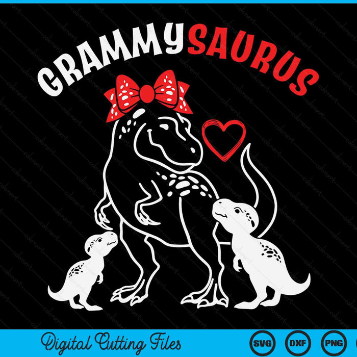 Grammysaurus Grammy 2 Kids Dinosaur Mother's Day SVG PNG Digital Cutting Files
