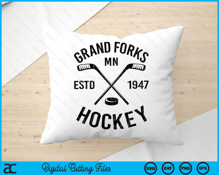 Grand Forks Minnesota Ice Hockey Sticks Vintage Gift SVG PNG Digital Cutting Files