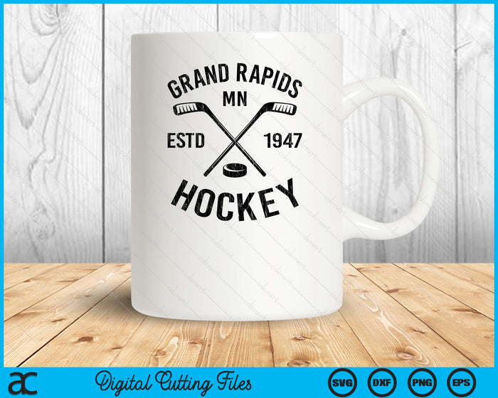 Grand Rapids Minnesota Ice Hockey Sticks Vintage Gift SVG PNG Digital Cutting Files