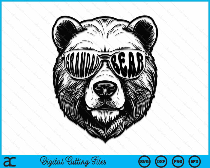 Grandad Bear With Sunglasses Grandad Bear SVG PNG Digital Cutting Files