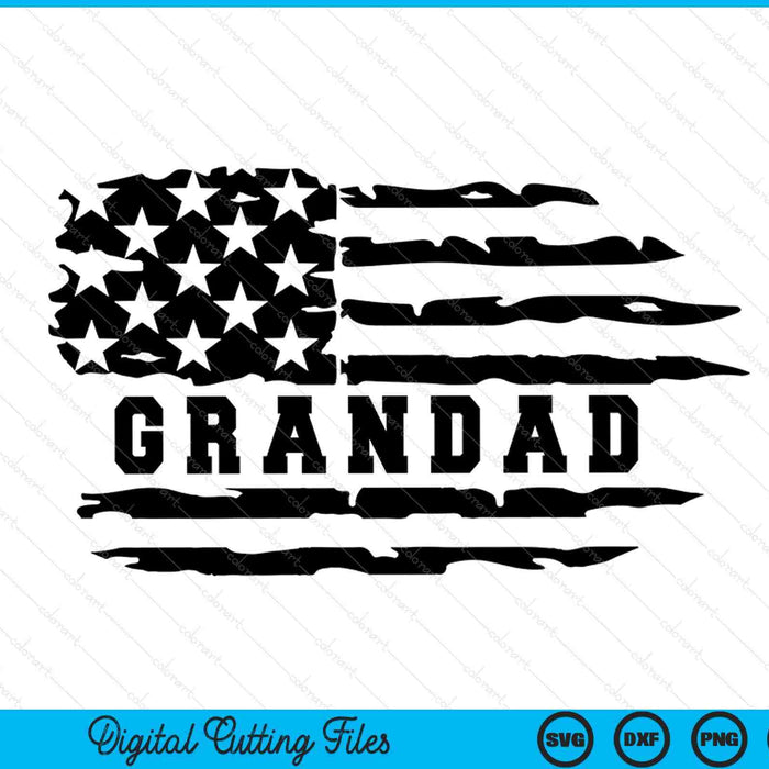 Grandad distressed American flag SVG cut file