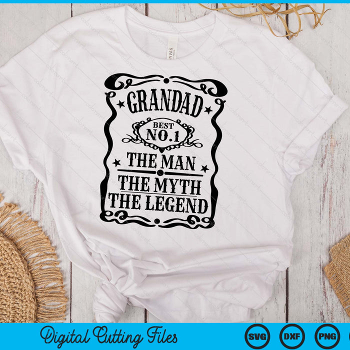 Grandad The Man The Myth The Legend Retro Gift for Dad Father's Day SVG PNG Digital Cutting Files