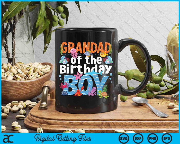 Grandad Under Sea Birthday Boy Ocean Sea Animals Themed SVG PNG Digital Cutting Files