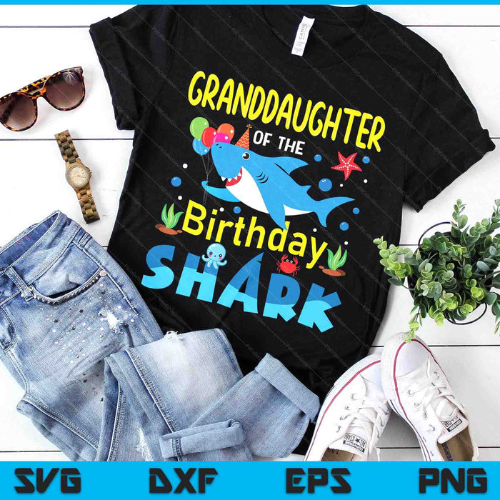 Granddaughter Birthday Kids Shark Party Matching Family SVG PNG Digital Printable Files