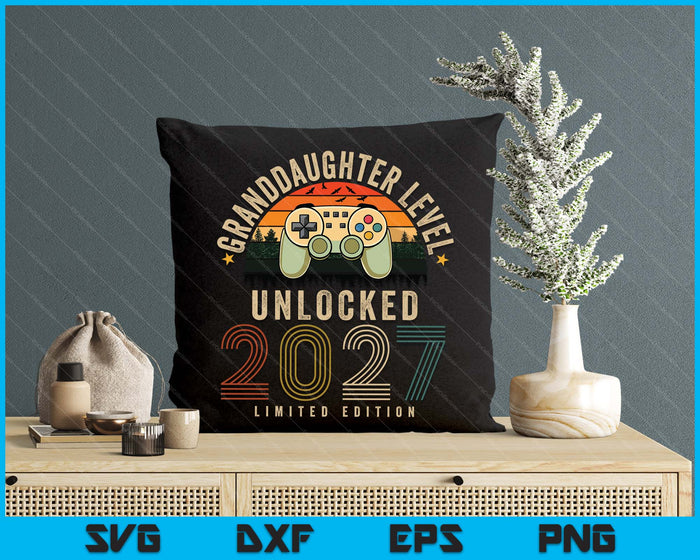 Granddaughter Level Unlocked 2027 SVG PNG Digital Printable Files