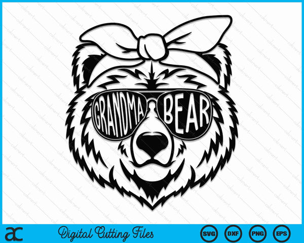 Grandma Bear With Bandana Grandma Bear SVG PNG Digital Cutting Files