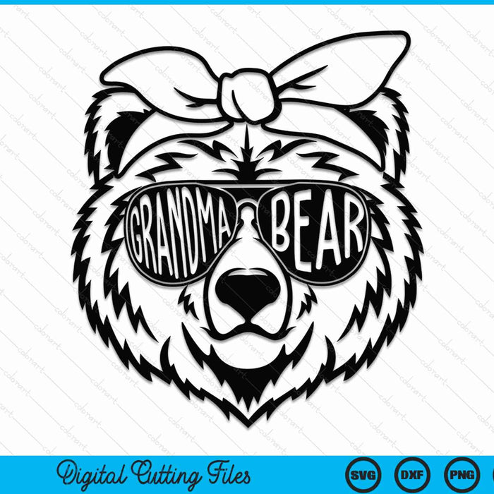 Grandma Bear With Bandana Grandma Bear SVG PNG Digital Cutting Files