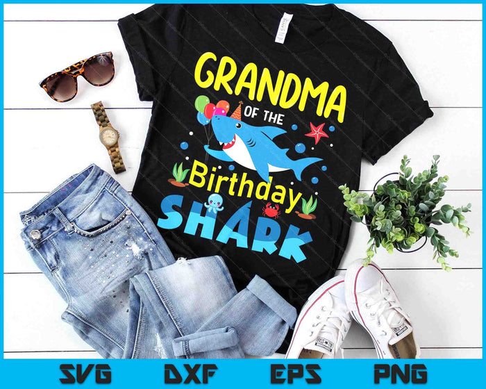 Grandma Birthday Kids Shark Party Matching Family SVG PNG Digital Printable Files