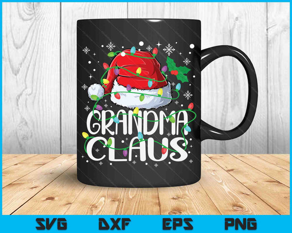 Grandma Claus Christmas Santa Matching Family Xmas Pajamas SVG PNG Digital Cutting Files