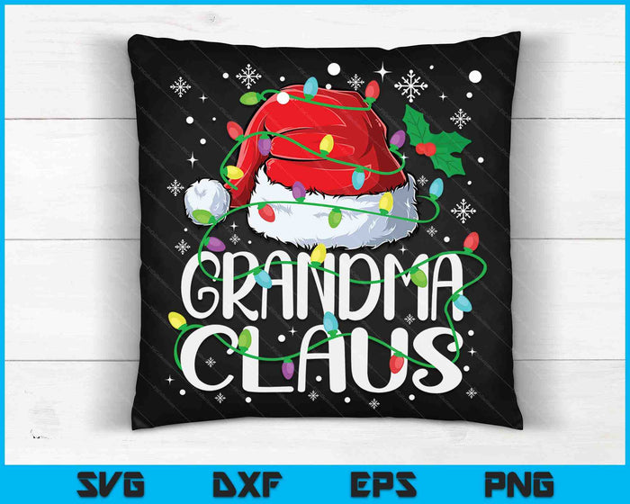 Grandma Claus Christmas Santa Matching Family Xmas Pajamas SVG PNG Digital Cutting Files