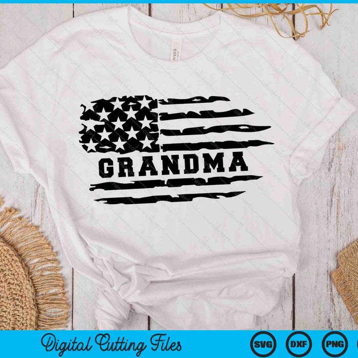 Grandma Distressed American Flag SVG PNG Digital Cutting Files