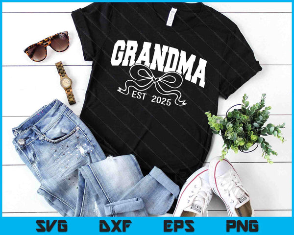 Grandma Est 2025 Coquette Bow SVG PNG Digital Printable Files