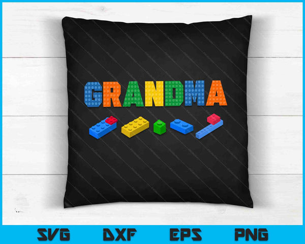 Grandma Master Builder Building Bricks Blocks Family SVG PNG Digital Cutting Files