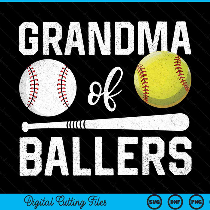 Grandma of ballers baseball softball Mothers Day SVG cut file