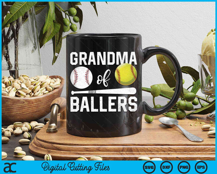 Oma van Ballers honkbal softbal Moederdag SVG PNG digitale snijbestanden